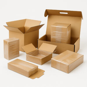 Shipping Box with Stretch Film