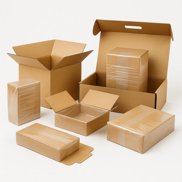 Shipping Box with Stretch Film
